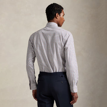 Polo Ralph Lauren Custom Fit Plaid Stretch Poplin Shirt White / Wine / Multi