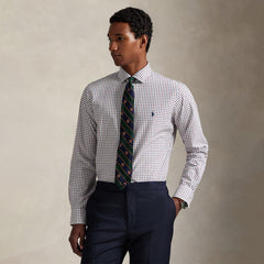 Polo Ralph Lauren Custom Fit Plaid Stretch Poplin Shirt White / Wine / Multi - Parasol Store