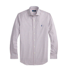 Polo Ralph Lauren Custom Fit Plaid Stretch Poplin Shirt White / Wine / Multi - Parasol Store
