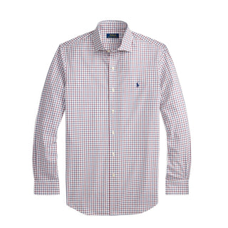 Polo Ralph Lauren Custom Fit Plaid Stretch Poplin Shirt White / Wine / Multi