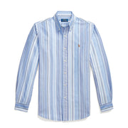 Polo Ralph Lauren Custom Fit Striped Oxford Button Down Shirt Blue Multi - Parasol Store