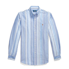 Polo Ralph Lauren Custom Fit Striped Oxford Button Down Shirt Blue Multi - Parasol Store