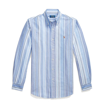 Polo Ralph Lauren Custom Fit Striped Oxford Button Down Shirt Blue Multi - Parasol Store