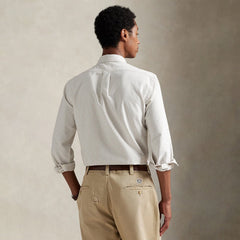 Polo Ralph Lauren Custom Fit Striped Oxford Shirt Coastal Beige / White - Parasol Store