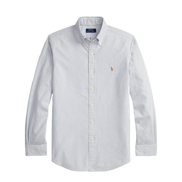 Polo Ralph Lauren Custom Fit Striped Oxford Shirt Navy White