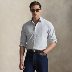Polo Ralph Lauren Custom Fit Striped Oxford Shirt Navy White