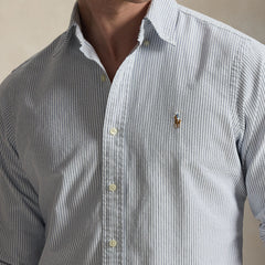 Polo Ralph Lauren Custom Fit Striped Oxford Shirt Navy White
