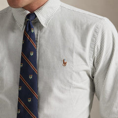 Polo Ralph Lauren Custom Fit Striped Oxford Shirt Shamrock / White
