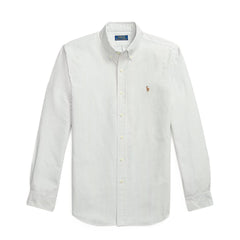 Polo Ralph Lauren Custom Fit Striped Oxford Shirt Shamrock / White