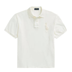 Polo Ralph Lauren Custom Slim Fit Big Pony Mesh Polo Shirt Clubhouse Cream