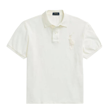 Polo Ralph Lauren Custom Slim Fit Big Pony Mesh Polo Shirt Clubhouse Cream