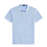 Polo Ralph Lauren Custom Slim Fit Contrast Polo Shirt New England Blue / White - Parasol Store