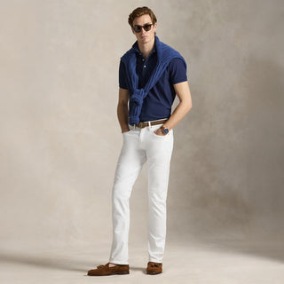 Polo Ralph Lauren Custom Slim Fit Honeycomb-Mesh Polo Shirt Cruise Navy - Parasol Store