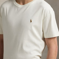 Polo Ralph Lauren Custom Slim Fit Jersey Crewneck T-Shirt Antique Cream - Parasol Store
