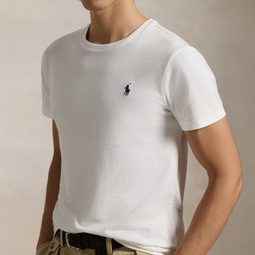 Polo Ralph Lauren Custom Slim Fit Jersey Crewneck T-Shirt White