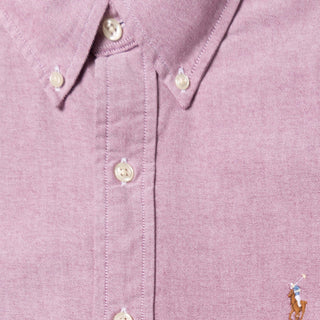 Polo Ralph Lauren Custom Fit Oxford Shirt Crimson / White - Parasol Store