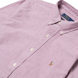 Polo Ralph Lauren Custom Fit Oxford Shirt Crimson / White - Parasol Store