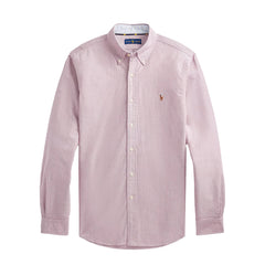 Polo Ralph Lauren Custom Fit Oxford Shirt Crimson / White - Parasol Store