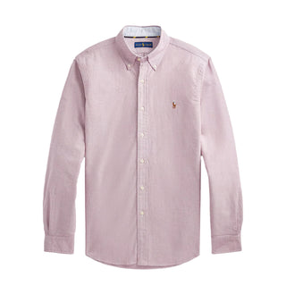 Polo Ralph Lauren Custom Fit Oxford Shirt Crimson / White - Parasol Store