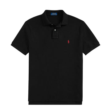 Polo Ralph Lauren Custom Slim Fit Mesh Polo Shirt Black - Parasol Store