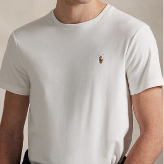 Polo Ralph Lauren Custom Slim Fit Soft Cotton T-Shirt White - Parasol Store