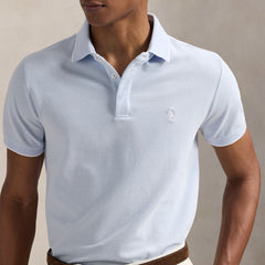 Polo Ralph Lauren Custom Slim Fit Stretch Oxford Mesh Polo Blue/White - Parasol Store