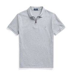 Polo Ralph Lauren Custom Slim Fit Zip Neck Polo Shirt Andover Heather