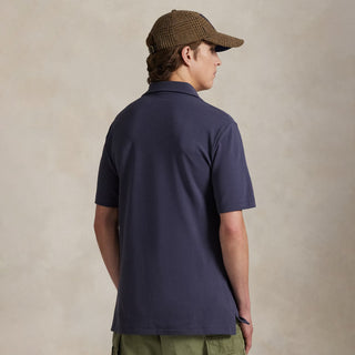 Polo Ralph Lauren Custom Slim Polo Bear Mesh Polo Shirt Faded Blue Heritage Bear - Parasol Store