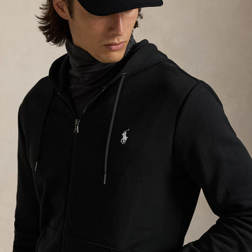Polo Ralph Lauren Double-Knit Full-Zip Hoodie Polo Black - Parasol Store