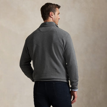 Polo Ralph Lauren Double-Knit Mesh Quarter-Zip Pullover Fortress Grey Heather