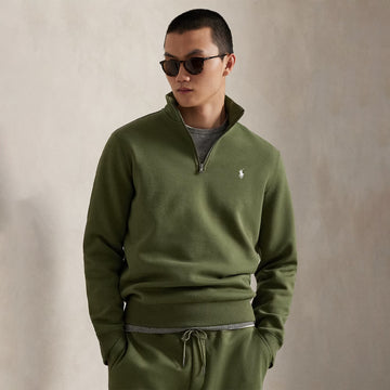 Polo Ralph Lauren Double-Knit Quarter-Zip Pullover Supply Olive