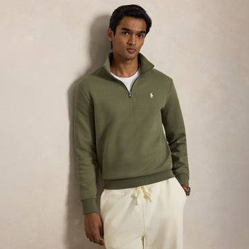 Polo Ralph Lauren Double Knit Quarter Zip Pullover Cruise Olive / C1730