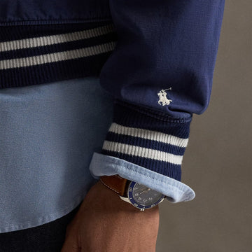 Polo Ralph Lauren Embroidered Canvas Track Jacket Newport Navy - Parasol Store