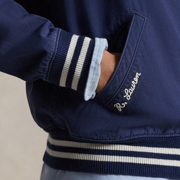 Polo Ralph Lauren Embroidered Canvas Track Jacket Newport Navy - Parasol Store