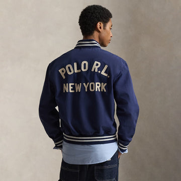 Polo Ralph Lauren Embroidered Canvas Track Jacket Newport Navy - Parasol Store