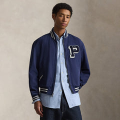 Polo Ralph Lauren Embroidered Canvas Track Jacket Newport Navy - Parasol Store