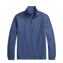 Polo Ralph Lauren Estate Rib Quarter Zip Pullover Derby Blue Heather