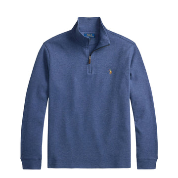 Polo Ralph Lauren Estate Rib Quarter Zip Pullover Derby Blue Heather