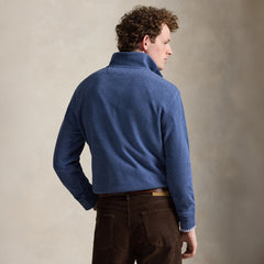 Polo Ralph Lauren Estate Rib Quarter Zip Pullover Derby Blue Heather