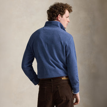 Polo Ralph Lauren Estate Rib Quarter Zip Pullover Derby Blue Heather