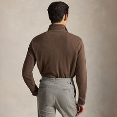 Polo Ralph Lauren Estate Rib Quarter Zip Pullover Nutmeg Brown Heather