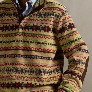 Polo Ralph Lauren Fair Isle-Inspired Fleece Pullover Camel Combo - Parasol Store