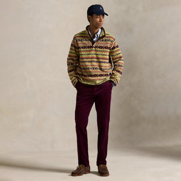 Polo Ralph Lauren Fair Isle-Inspired Fleece Pullover Camel Combo - Parasol Store