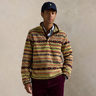 Polo Ralph Lauren Fair Isle-Inspired Fleece Pullover Camel Combo - Parasol Store