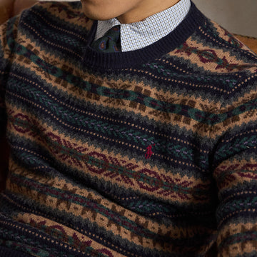 Polo Ralph Lauren Fair Isle Wool Jumper Navy Combo