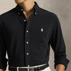 Polo Ralph Lauren Featherweight Mesh Shirt Polo Black - Parasol Store