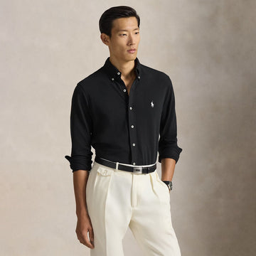 Polo Ralph Lauren Featherweight Mesh Shirt Polo Black - Parasol Store