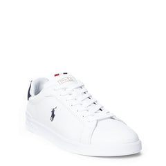 Polo Ralph Lauren Heritage Court II Leather Trainer White / Navy / Red - Parasol Store