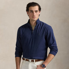 Polo Ralph Lauren Jacquard Quarter-Zip Pullover Spring Navy Heather - Parasol Store