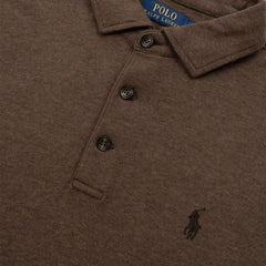 Polo Ralph Lauren Luxury Jersey Polo Shirt Nutmeg Brown Heather - Parasol Store